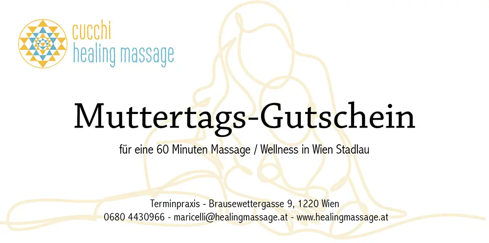 Abbildung eines Gutscheins für eine Massage / Wellness als Geschenk für den Muttertag